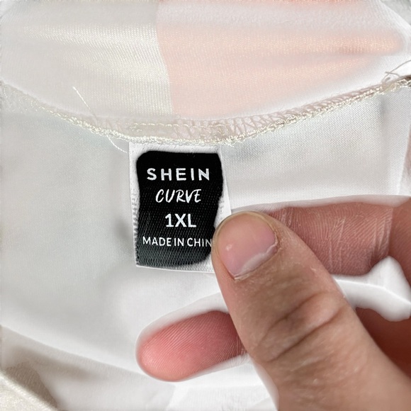 Shein Curve Taupe Wave Short Sleeve Mini Dress size 1X - Picture 5 of 6